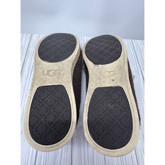 UGG Australia TOMI Brown Bomber Leather Suede Sneakers 1008487, women's US-11 - Picture 2 of 11